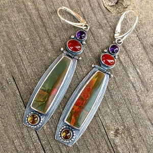 Enamel Pendant Earrings