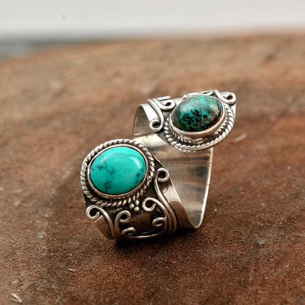 Double Turquoise Surround Ring