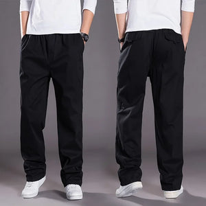 Men's Cargo Pants Cargo Trousers Trousers Elastic Waist Straight Leg Plain Outdoor Sports