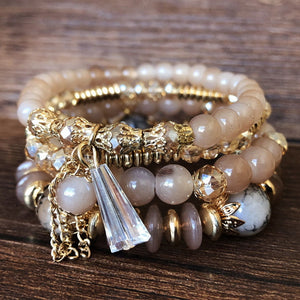 Exotic Crystal Layered Beaded Boho Bracelet