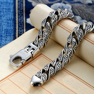 Silver arabesque buckle bracelet