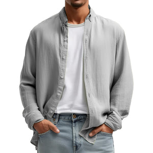 Men's Casual Premium Cotton Long Sleeve Shirt