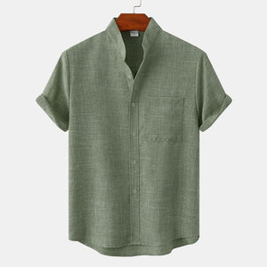 Men's Casual Two Color Cotton Linen Shirt