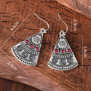 Vintage Inlaid Ruby Earrings