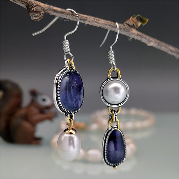 Vintage Natural Blue Stone Earrings