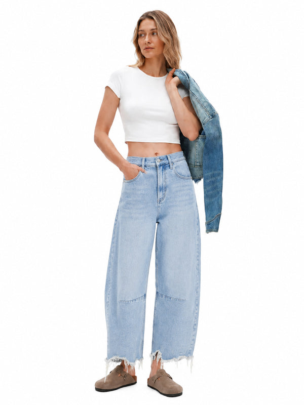 ONESO Vintage High Rise Barrel Jeans