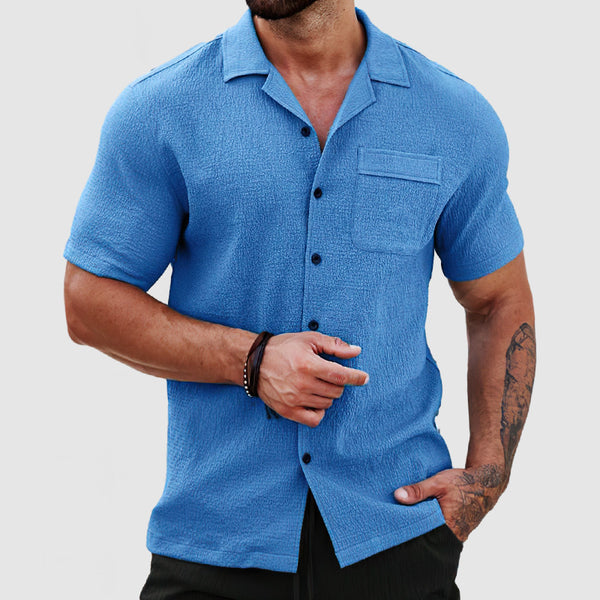 Men's Soft Skin Textured Short Sleeve Shirt