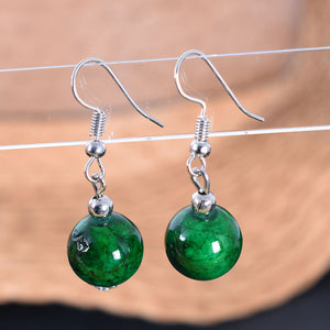 Retro Crystal Silver Earrings