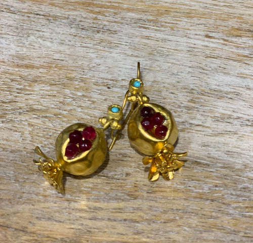 Gold Pomegranate  Earrings