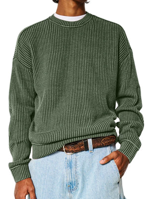 Men's Everyday Versatile Solid Color Basic Crew Neck Sweatershirt