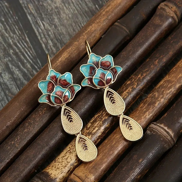 Lotus Shaped Exquisite Trend Pendant Earrings