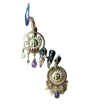 Gold Sun Moon Star Earrings