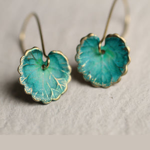 Vintage Blue Leaf Earrings