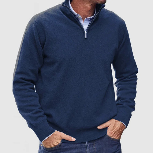 Men's Cashmere Zipper Basic Sweater