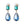 Water Drop Green Blue Earrings