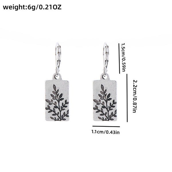 Square Branch Pendant Earrings