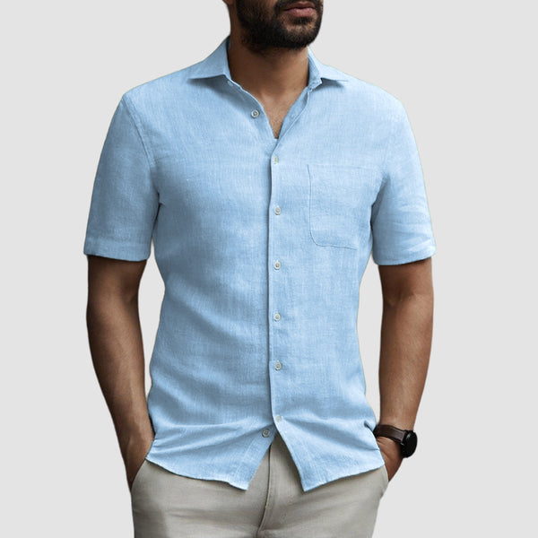 Men's Casual Comfortable Cotton Linen Pocket Shirt