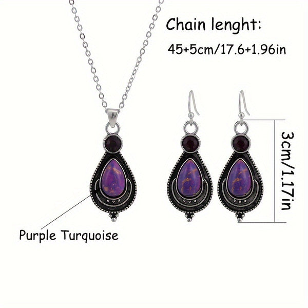 Purple Turquoise Earrings