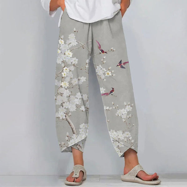 Floral Print Loose Casual Pants