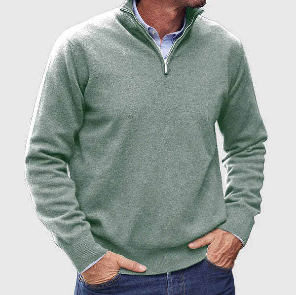 Men's Cashmere Zipper Basic Sweater