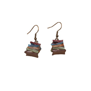 Stacked Book Earrings