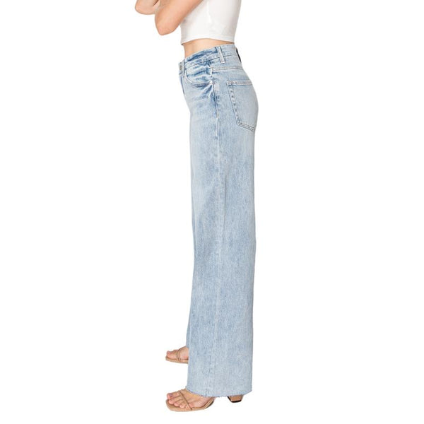 Wide Leg Jeans For Women High Rise Stretchy Baggy Jeans BYW8129