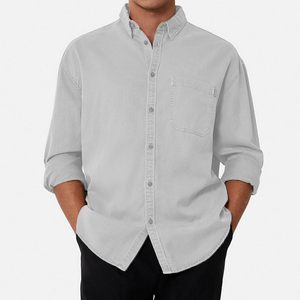 Men's Cotton Basic Cotton Long Sleeve Shirt