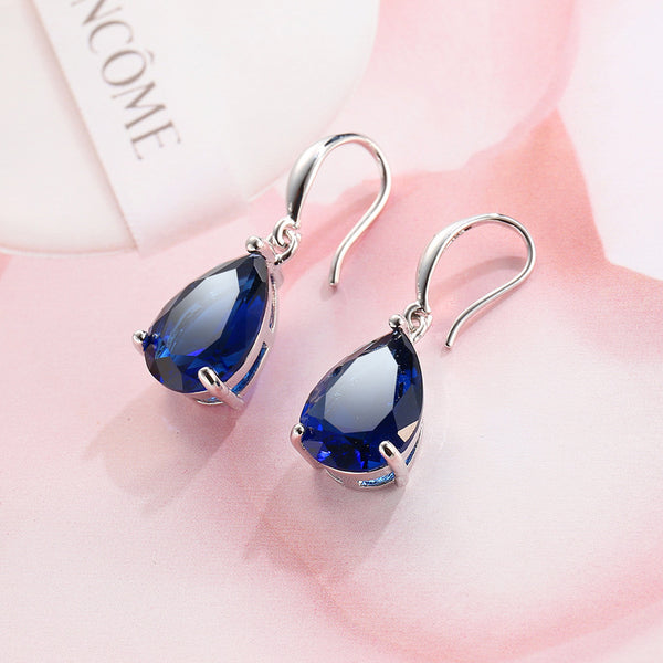 Blue Zircon Earrings