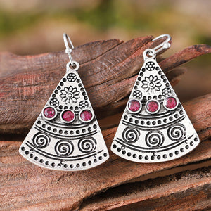 Vintage Inlaid Ruby Earrings