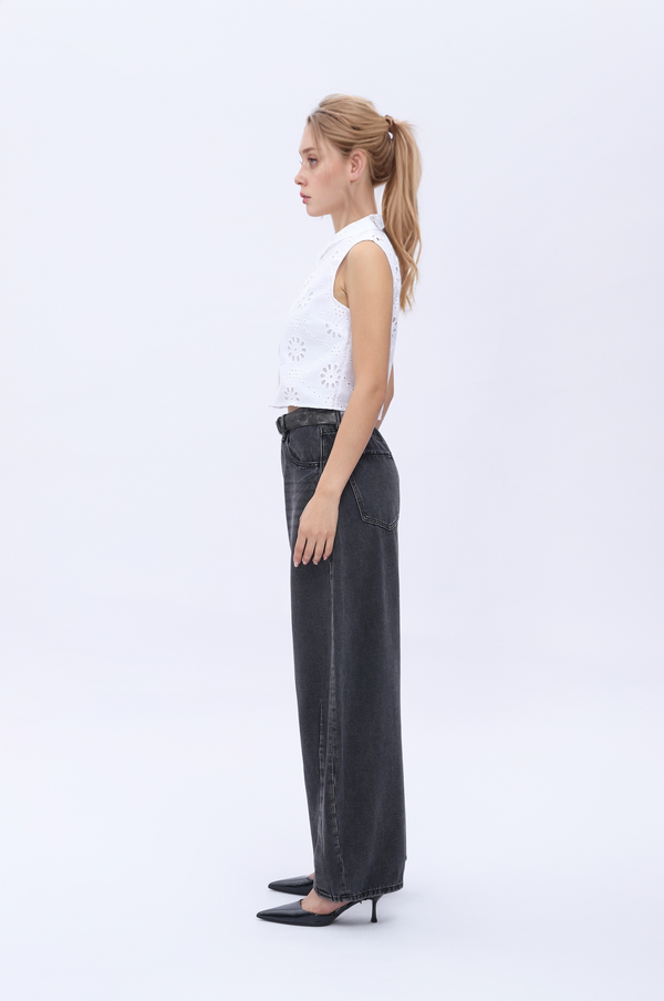 High Waist Barrel Leg Leans By No Brand Womens High Waist Casual Denim Pants
