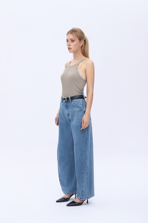 High Waist Barrel Leg Leans By No Brand Womens High Waist Casual Denim Pants