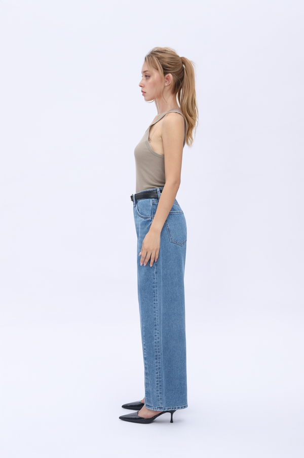 High Waist Barrel Leg Leans By No Brand Womens High Waist Casual Denim Pants