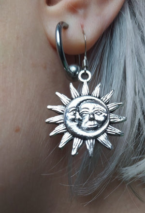 Retro Sun And Moon Earrings