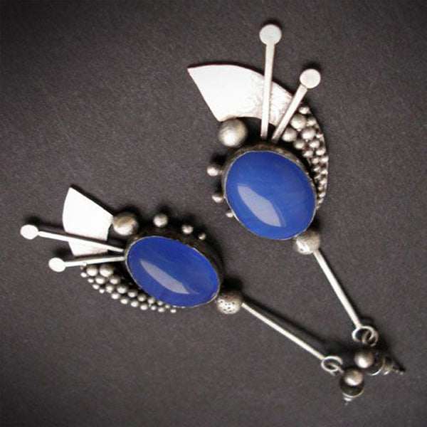 Lapis lazuli long earrings