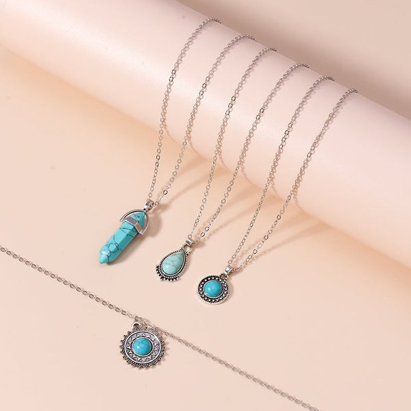 Turquoise Layered Drop Necklace