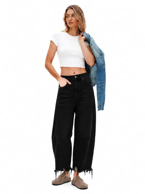 ONESO Effortless High Rise Barrel Jeans