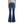 Women Mid Rise Stretch Flare Jeans with Distressed Frayed Hem BYF1119