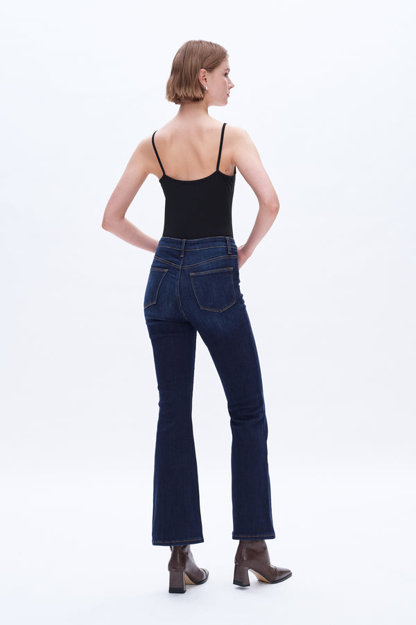 Women High Rise  Stretch Flare Plus Size Jeans  BYF1125