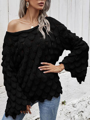 Hollow One Shoulder Sweater