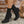 Square Toe Slim Heel Mid Calf Knit Boots