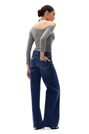 ONESO Women Coastal-Inspired Mid Rise Wide Leg Jeans
