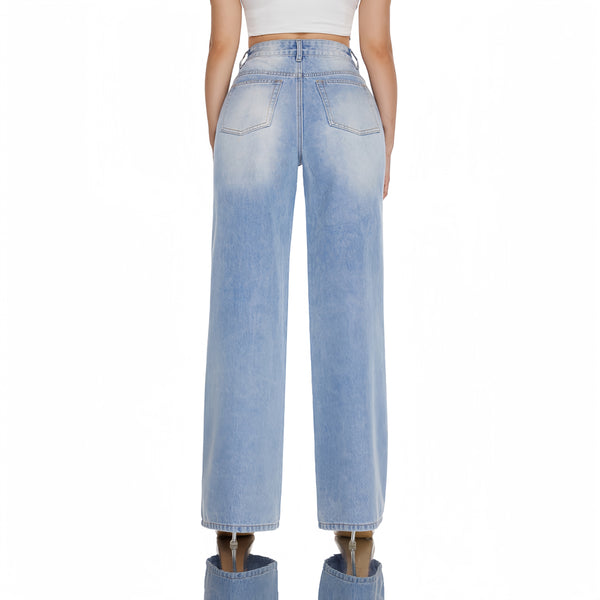 Low Rise Low Profile Wide Leg Jeans