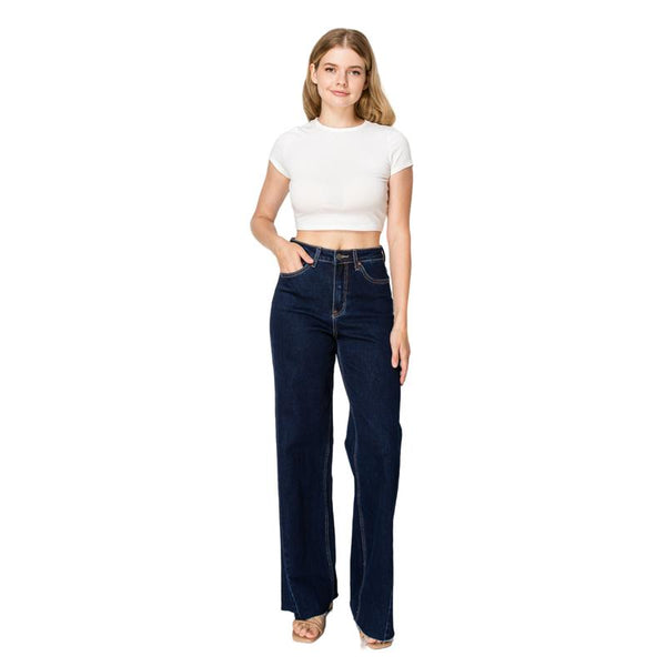 Beth High Rise Wide Leg Jeans Deep Wash Plus Size BYW8052