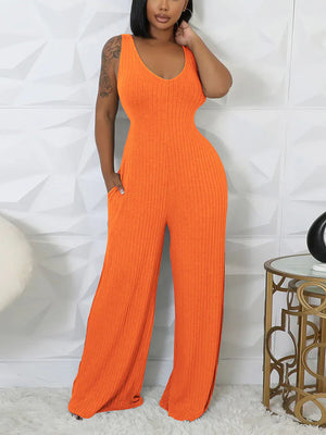 Ribbed Bolero & Jumpsuit Set