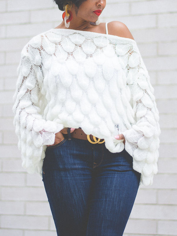 Hollow One Shoulder Sweater