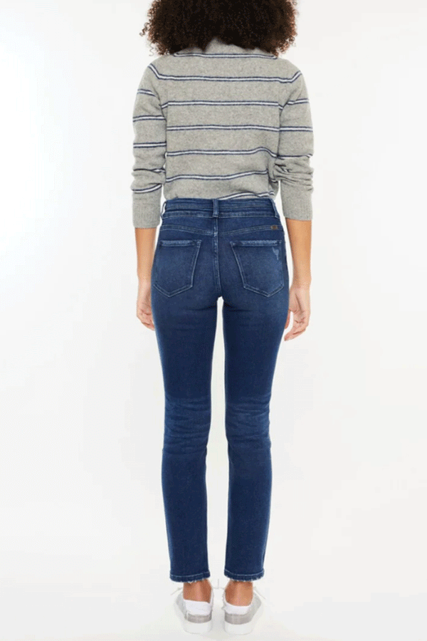 High Rise Slim Straight Jeans