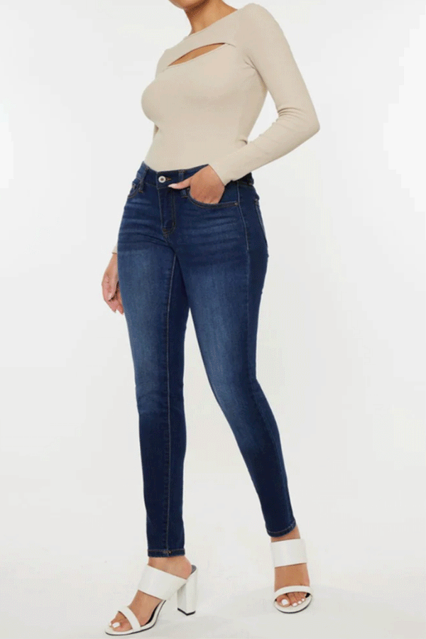 Mid Rise Gradient Skinny Jeans