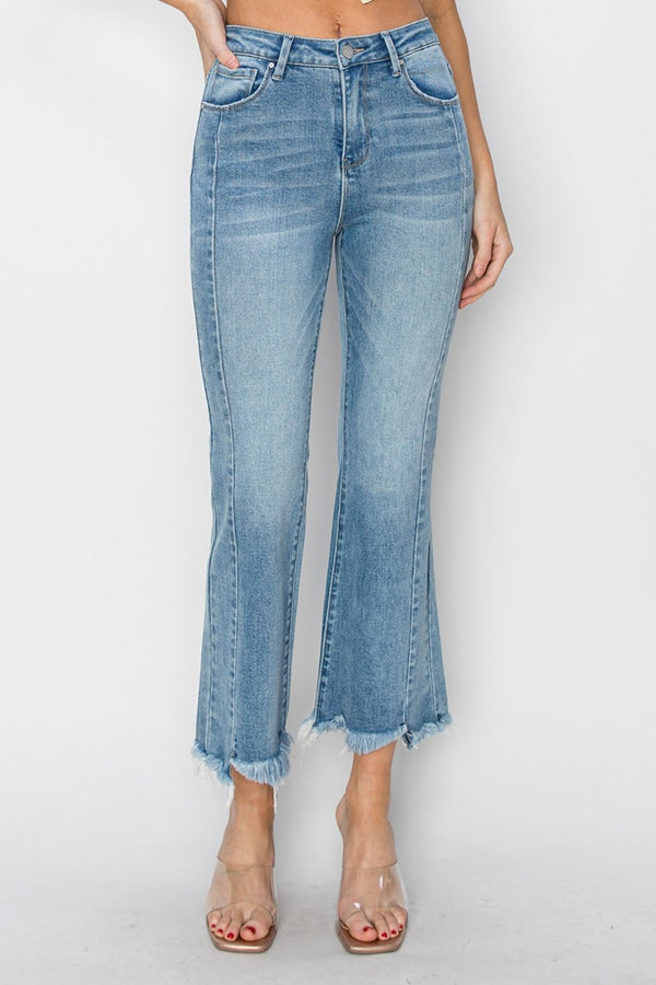 Full Size High Frayed Hem Jeans