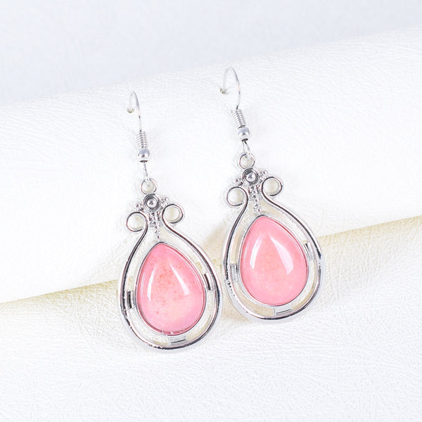 Retro pink gemstone earrings