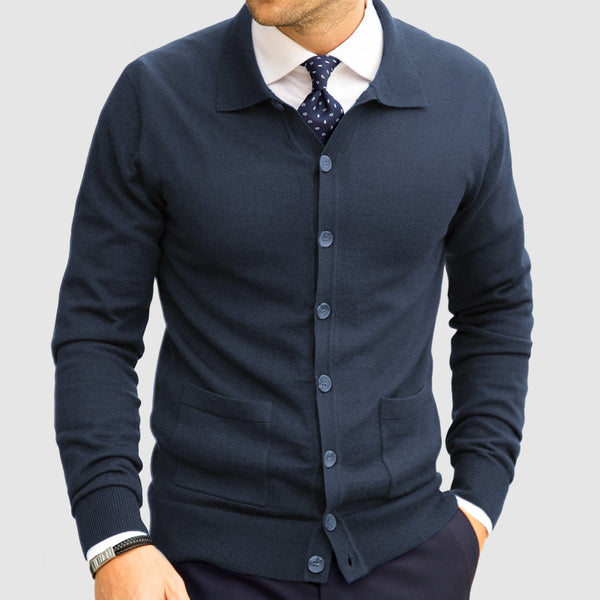 Gentleman's Lapel Knit Cardigan